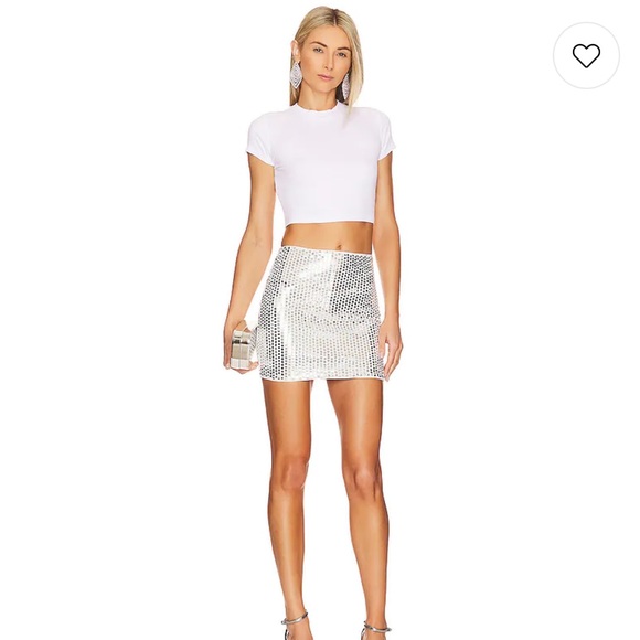REVOLVE | Superdown | Erin Mini Skirt in Silver - Picture 2 of 3
